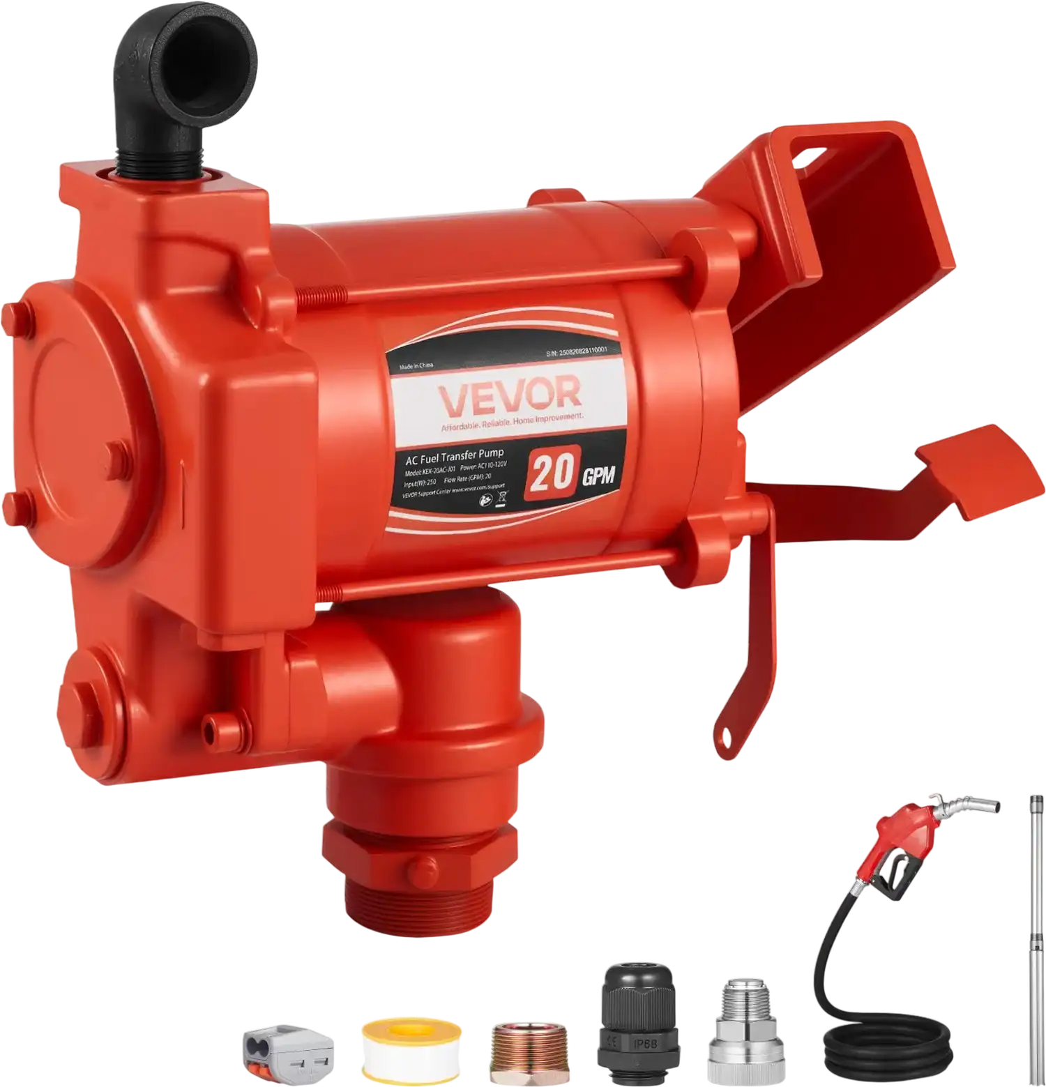 Vevor Fuel Transfer Pump Kit 20 GPM with Auto Shut-off Nozzle 13' Hose 110V New