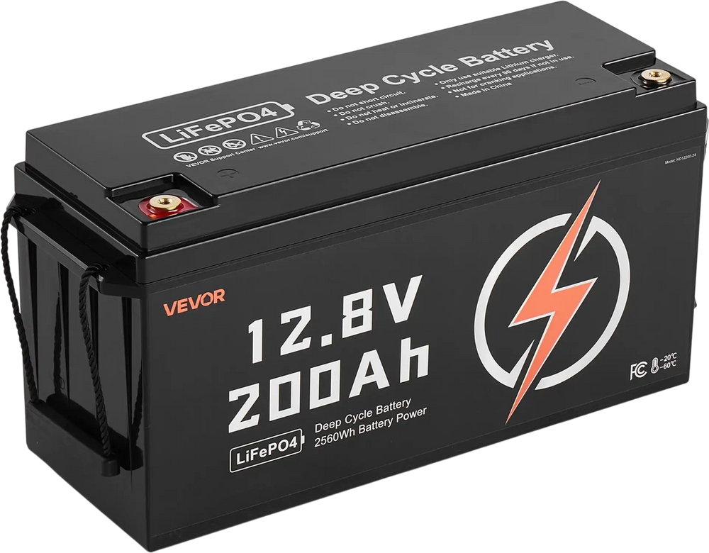 Vevor Deep Cycle Battery LiFePO4 12V 200Ah with Built-in BMS New