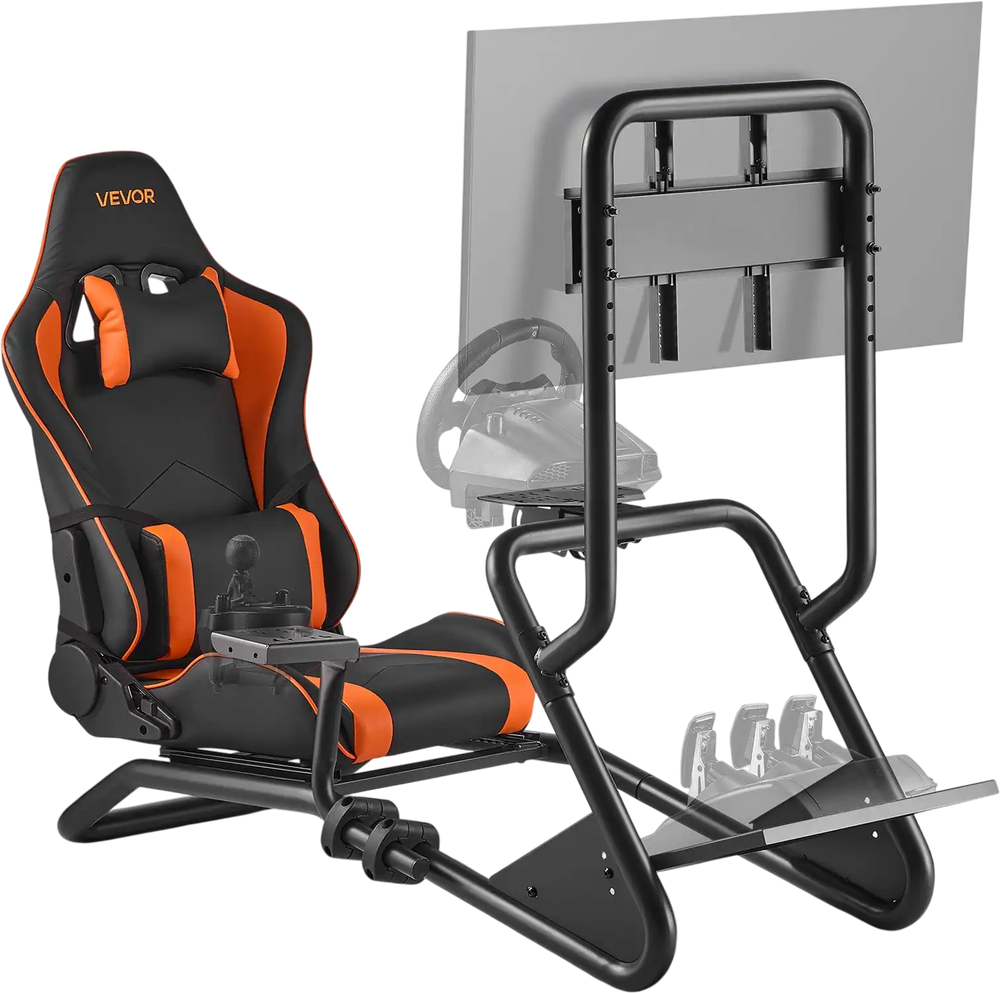 Vevor Racing Wheel Stand Simulator Cockpit with 60" Monitor Stand New