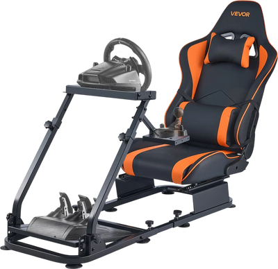 Vevor Racing Wheel Stand with Seat Dual-Rail Dual-Arm Heavy Duty New
