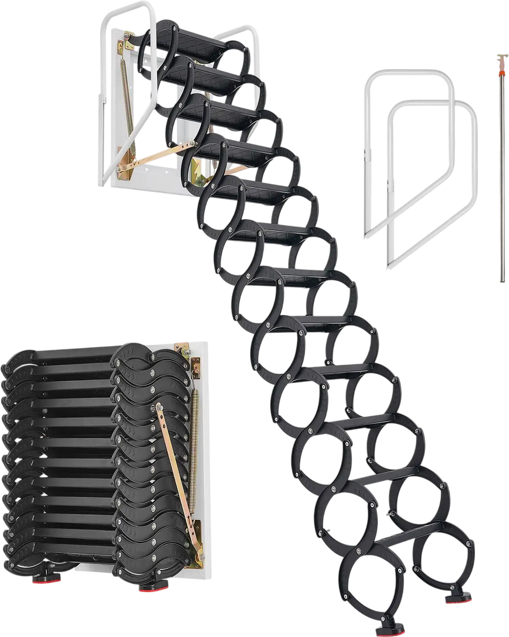 Vevor Attic Ladder Wall-Mounted Fits 9.5-10 ft. Ceilings 660 lb. Capacity New