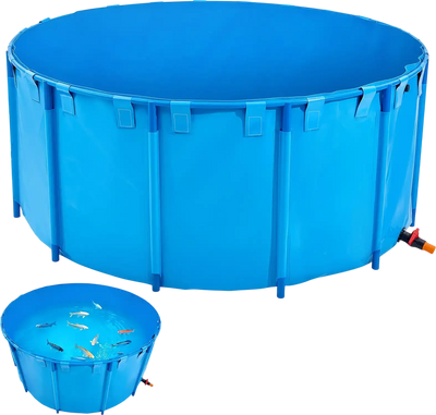 Vevor Canvas Fish Pond 1,320 Gal. Above Ground Round with Drain Valve New
