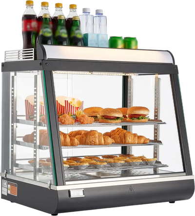 Vevor Food Warmer Commercial Display 3-Tier with Adjustable Shelves LED Light 1200W New