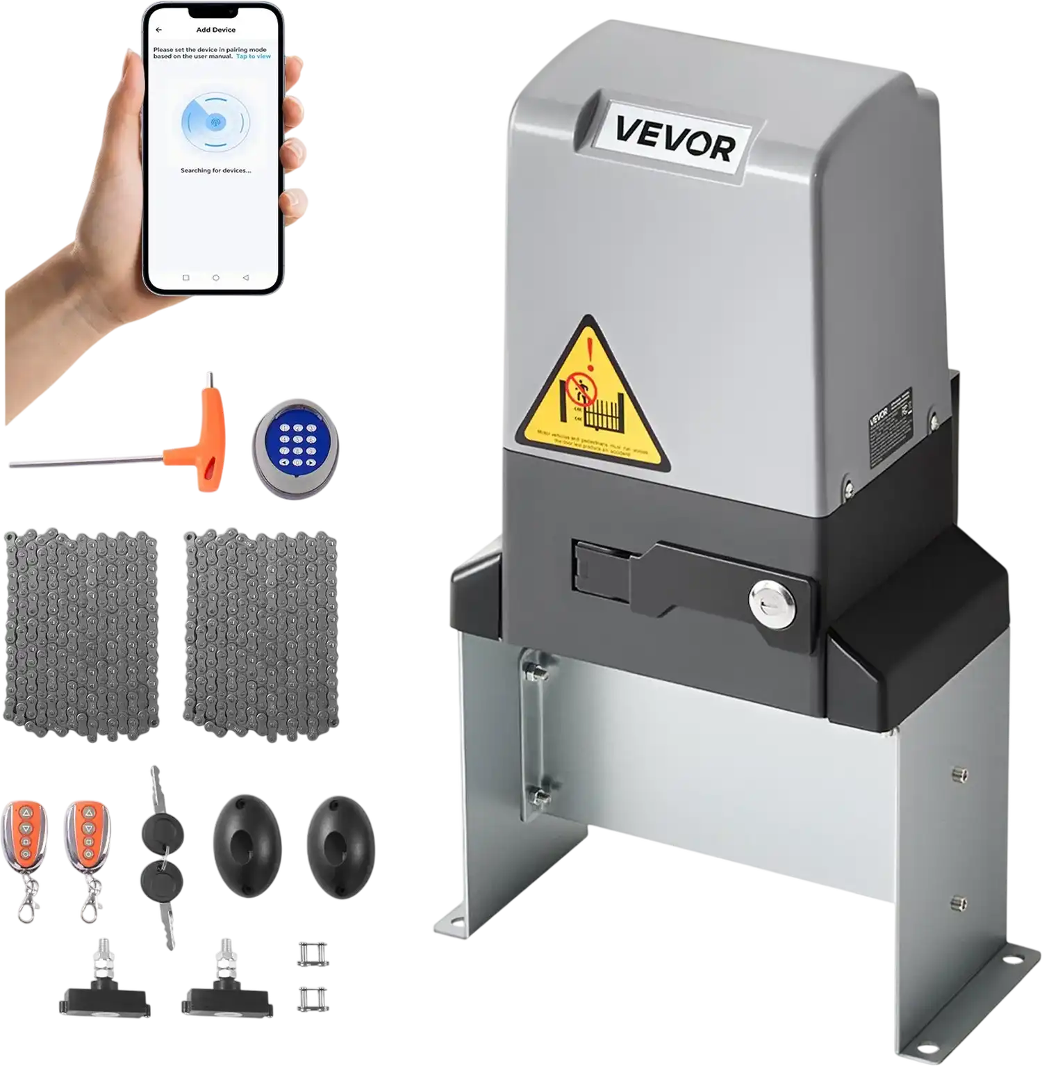 Vevor Automatic Gate Opener 4,409 lb. Capacity with Infrared Sensor Wi-Fi Remote Control 900W New