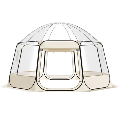 Pop up Bubble Tent, 15 x 13.8 ft Waterproof & UV-Resistant, Clear Camping Tent Shelter, Outdoor Garden Dome Igloo Tents with Windows, 540° Panoramic