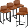 Vevor Bar Stool 4-Piece Set 27 in. Counter Height PU Leather with Backrest New