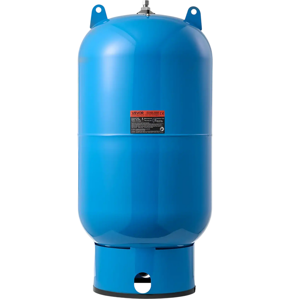 Vevor Well Pressure Tank 34 Gal. Vertical Pre-Charged Pressurized 1" NPT New