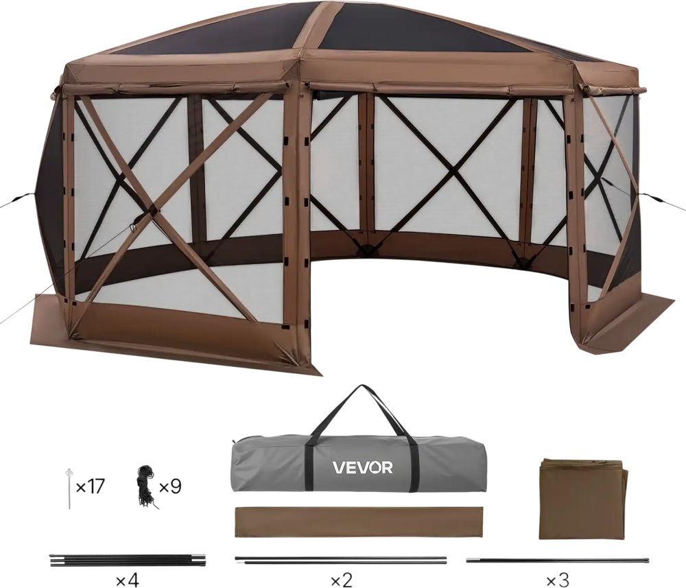 Vevor Pop-up Gazebo Tent 15 x 15 ft. with Removable Top 12-15 Person New