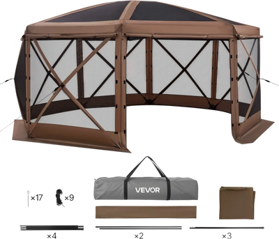 Vevor Pop-up Gazebo Tent 15 x 15 ft. with Removable Top 12-15 Person New