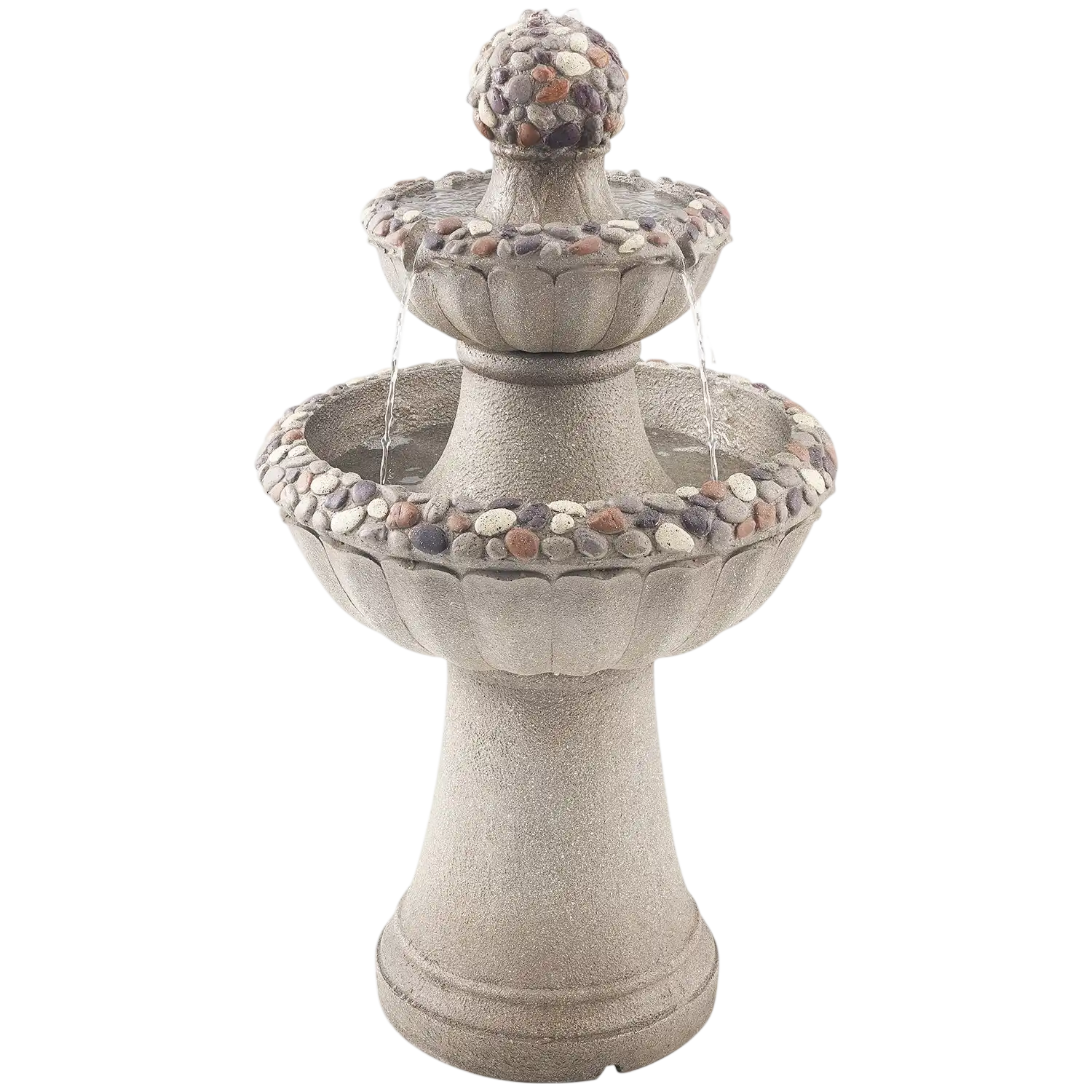 Vevor Outdoor Water Fountain 36.5 in. 2-Tier Rock Base Style with Pump New