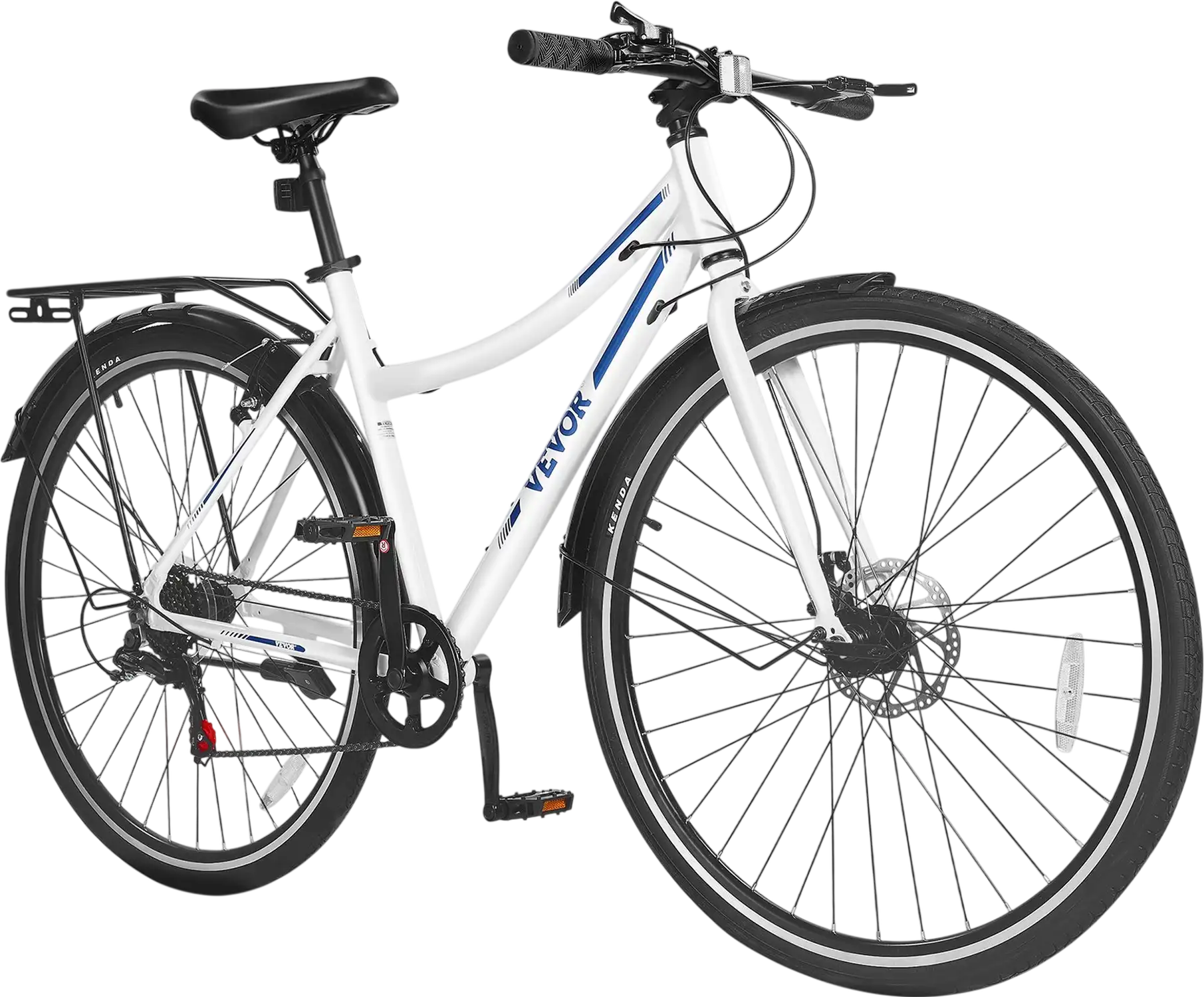 Vevor Hybrid Bicycle Step-Through Aluminum Frame 700c Tires 7-Speed New