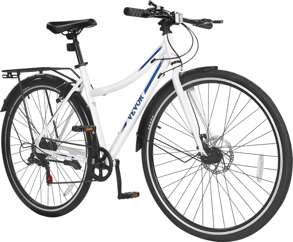 Vevor Hybrid Bicycle Step-Through Aluminum Frame 700c Tires 7-Speed New