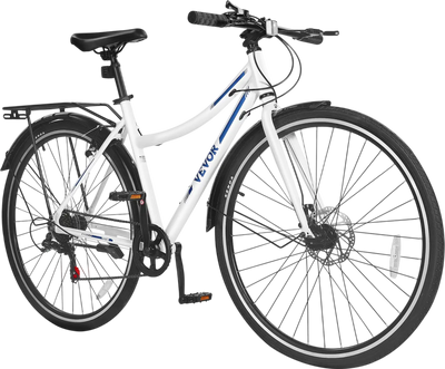 Vevor Hybrid Bicycle Step-Through Aluminum Frame 700c Tires 7-Speed New