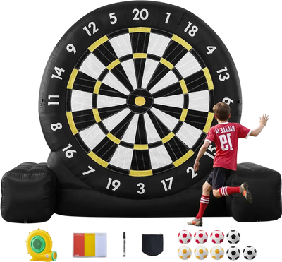 Vevor Inflatable Soccer Dart Board 10 ft. with 9 Balls and Air Pump New