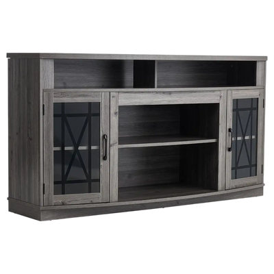 Vevor TV Stand 59 in. Entertainment Center with Light Strips Glass Doors New