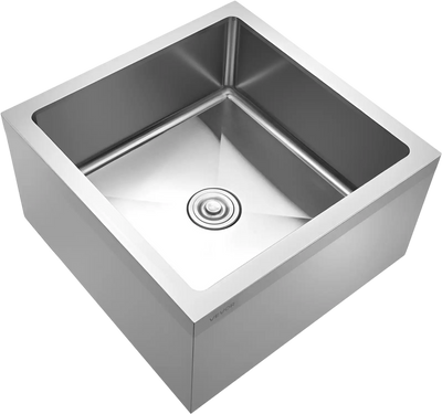 Vevor Floor Mop Sink 24 x 24 x 13 in. with Filter Stainless Steel New