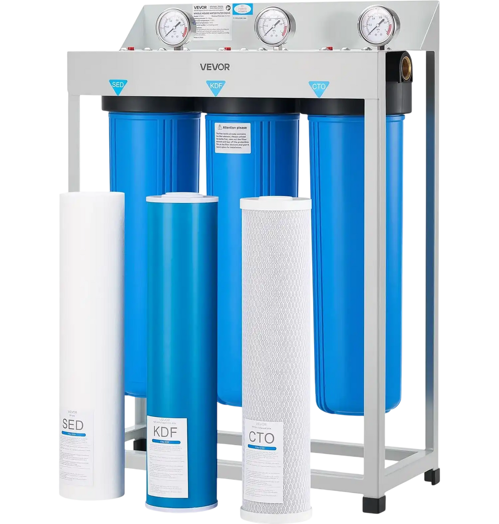 Vevor Whole House Water Filter System 3-Stage Sediment KDF CTO Purifier New