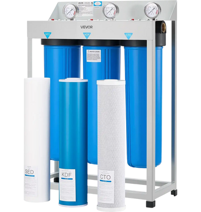 Vevor Whole House Water Filter System 3-Stage Sediment KDF CTO Purifier New