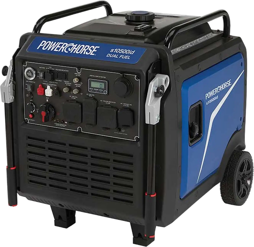 Powerhorse Inverter Generator 8300W/10500W Dual Fuel Gas Propane 50A Low THD Remote Start CO Shutdown New