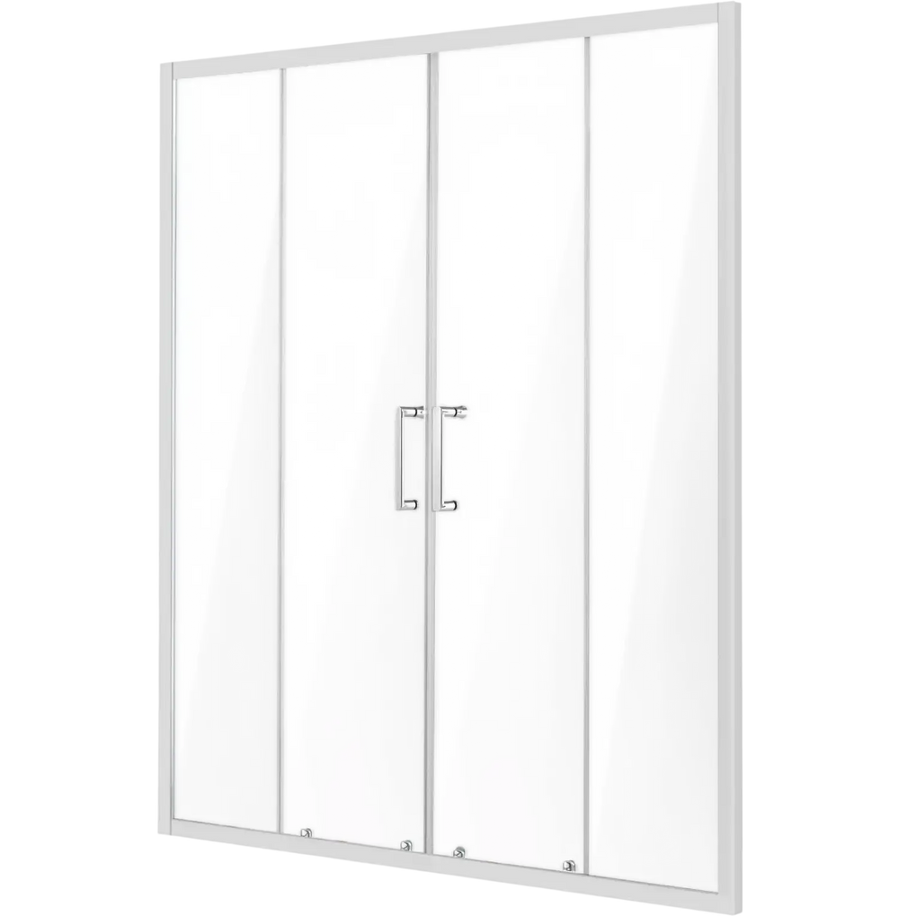 Vevor Semi-Frameless Shower Door 57.8-59 x 70 in. Double Sliding Glass Stainless Steel Hardware New