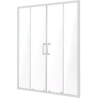 Vevor Semi-Frameless Shower Door 57.8-59 x 70 in. Double Sliding Glass Stainless Steel Hardware New