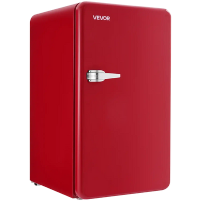 Vevor Mini Fridge 3.2 Cu. Ft. Single Door with Freezer Zone Adjustable Temp Glass Shelf New