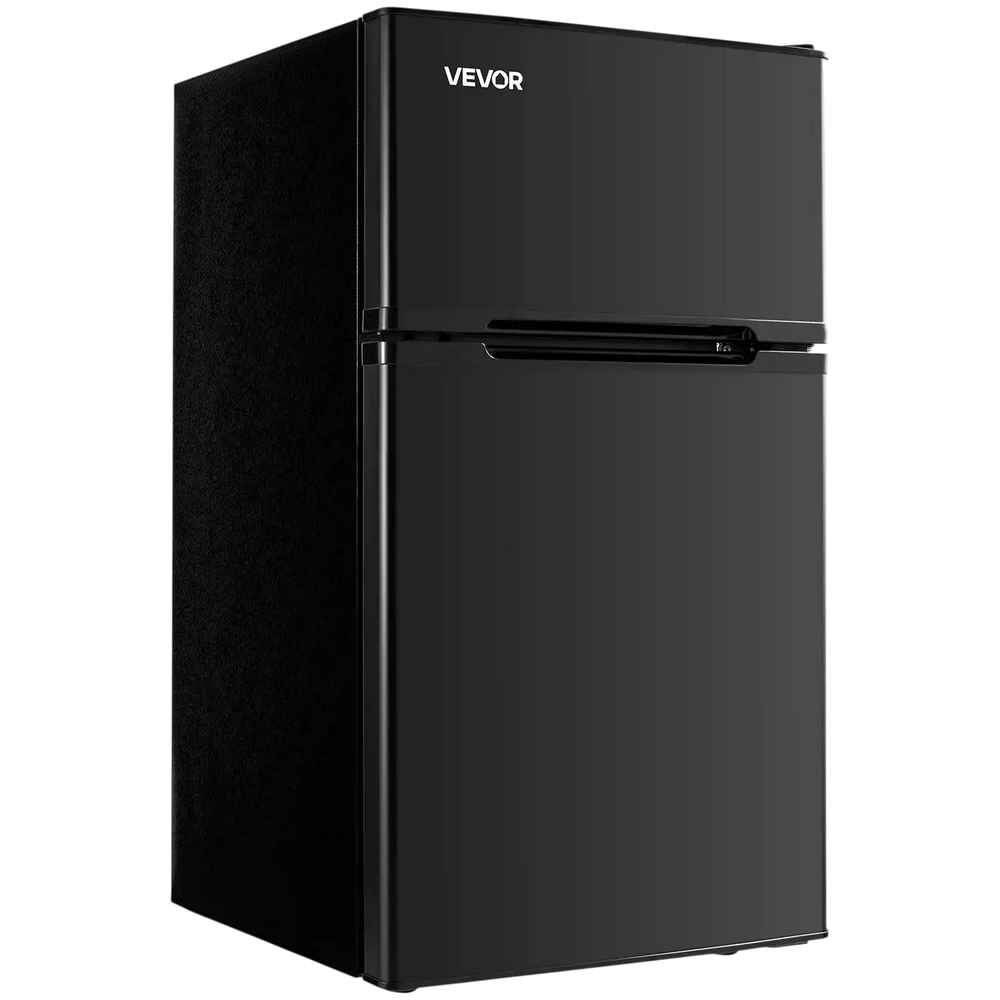 Vevor Mini Fridge 3.2 Cu. Ft. Two Door with Freezer Adjustable Temp Reversible Door New