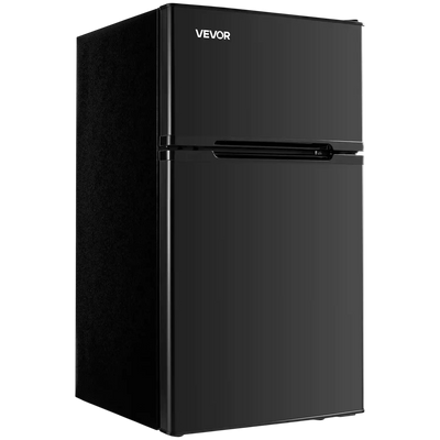 Vevor Mini Fridge 3.2 Cu. Ft. Two Door with Freezer Adjustable Temp Reversible Door New