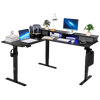 Vevor Electric Desk 63 x 55 in. L-Shaped with CPU Stand 2 Fabric Drawers Power Strip New