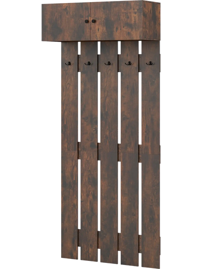 Costway Entryway Wall Mounted Coat Rack Hall Tree 64115068 New