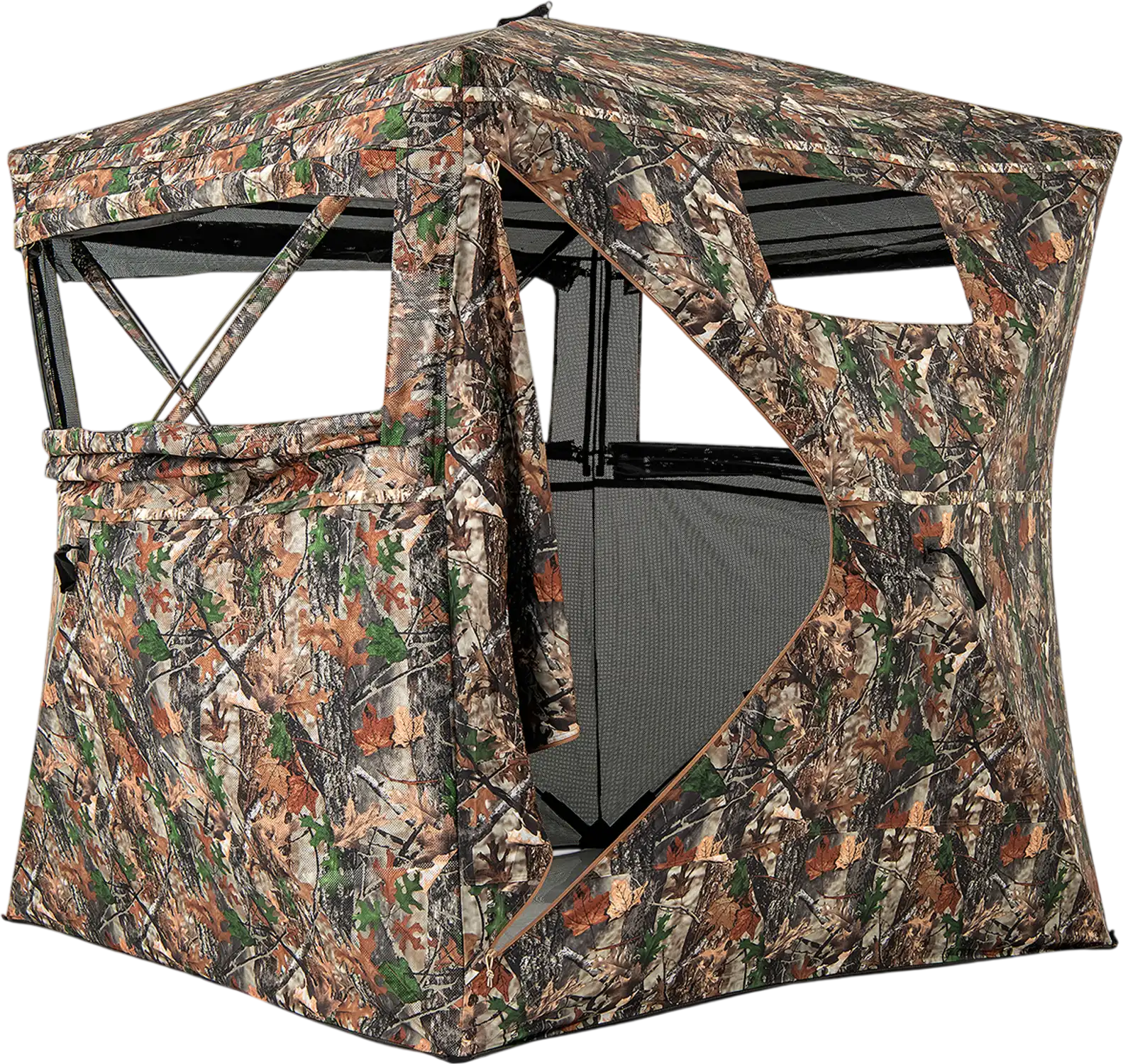 82 Inch Tall Hunting Blind 270° One Way See Through Ground Tent for 3-4 People