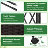 Garden arch trellis with self-watering planter boxes, black PE-coated metal, 360° swivel wheels for easy movement.