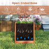 Outdoor wooden raised garden bed with trellis, featuring an open-ended base for drainage and healthy root growth.