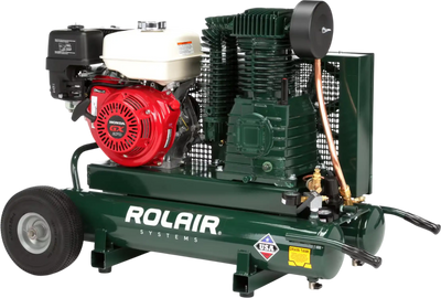Rolair 8422HK30 Air Compressor Wheeled 9 Gal. Gas 9 HP Honda GX270 Engine Two Stage Pump New