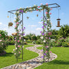 Garden arbor with 7 multifunctional hooks, water bowl, and trellises for climbing plants, ideal for outdoor spaces.