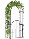 84 Inch Tall Garden Arch Metal Arbor Archway with Gate