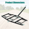 Driveway drag tow behind landscape leveling rake dimensions, 84 inches wide, made from powder-coated metal for.