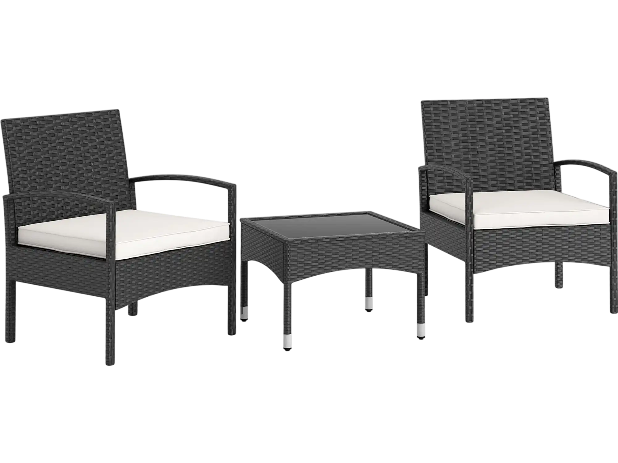 Costway 3-Piece Rattan Patio Bistro Furniture Set with Table 72430932 New
