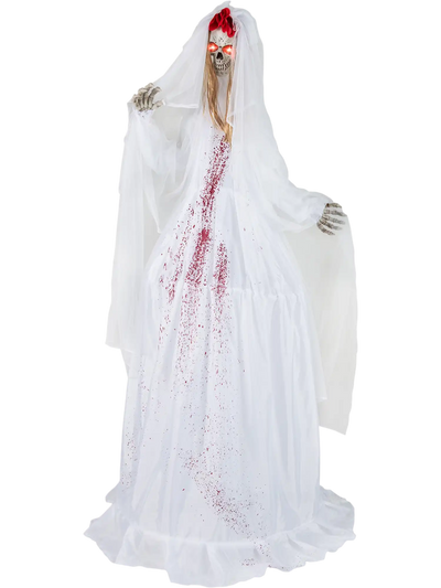 Costway 7.2' Halloween Animatronic Standing Bride Haunted House Decoration 41368286 New