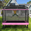 6 FT Kids Trampoline with Swing and Horizontal Bar Small Rectangle Trampoline-Pink - Gallery View 1 of 11