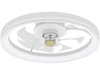 Low-profile 19-inch ceiling fan with dimmable LED, remote control, and adjustable color temperature for rooms up to 215.