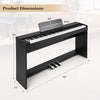 88-key weighted keyboard with furniture stand, featuring dimensions 53"x29"x12", ideal for realistic playing experience.