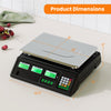Digital commercial food scale with 88 lb capacity, clear LCD displays, and removable stainless steel platform for easy.