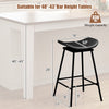 Black backless swivel barstool with faux leather upholstery, 28" seat height, suitable for 40"-43" bar tables.