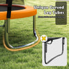 Close-up of the unique curved leg tubes of the 8FT outdoor trampoline, enhancing stability and anti-tipping features.