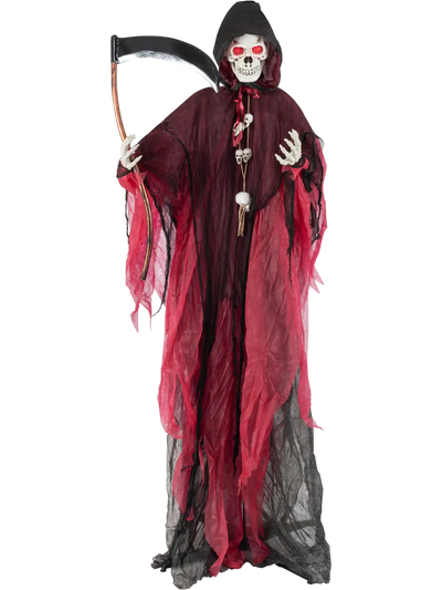 Costway 8' Halloween Standing Grim Reaper w/ Sounds & Lighted Eyes 21845637 New