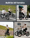 isinwheel U8 Pro Electric Bike All-Terrain 1000W 28 MPH 105 Mile Range 48V New
