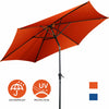 9 ft orange patio umbrella with crank, UV protective and waterproof, ideal for outdoor sun and rain shelter.