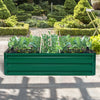 40-inch by 32-inch green metal raised garden bed filled with vegetables, ideal for backyard planting and easy.