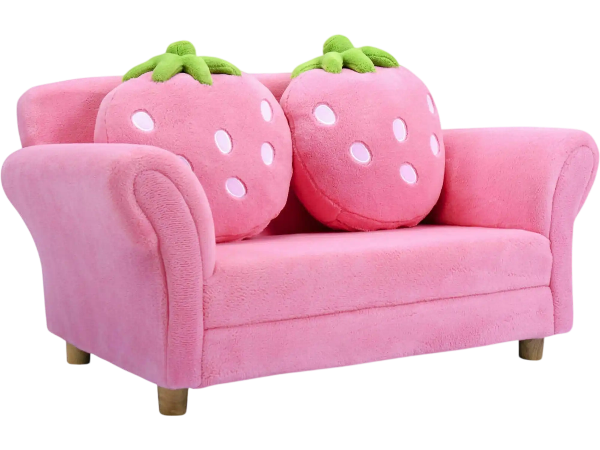 Costway Kids Strawberry Armrest Sofa Chair w/ 2 Pillows 34297508 New